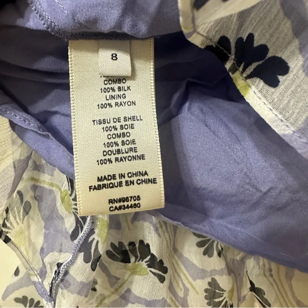 NWT Rebecca Taylor Deco Floral Print Silk Blouse Fleur Aster Ruffle Peplum Sz 8 - Picture 13 of 13